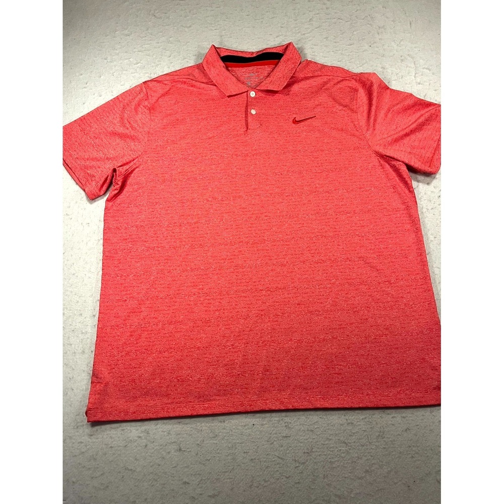 Nike Dri FIT Golf Polo Shirt Mens XL Coral Orange Performance Tennis Resort Wear